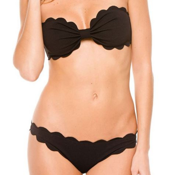 SHEIN Other - Scallop Trim Two Piece Bikini Black